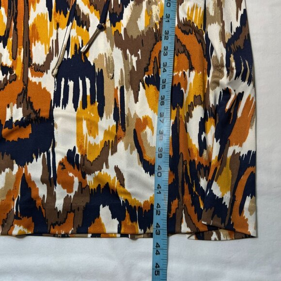 NWT Tory Burch Verda Dress XS Matmi Silk Ikat Midi Sheath Resort Cowl Neck - Picture 9 of 14